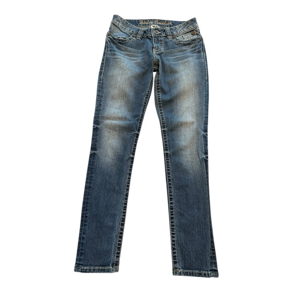 Harley-Davidson Denim - Harley Davidson Low Rise Skinny Jeans 28x29 Stretchy 2013 Casual Biker Sexy Sz 6